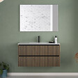 COSYNEO - Meuble de salle de bain 90cm simple vasque - 2 tiroirs - noyer (bois foncé) - VENERIA - vignette
