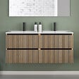 COSYNEO - Meuble de salle de bain 120cm double vasque - 4 tiroirs - sans miroir - roble era (chêne clair) - VENERIA - vignette