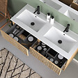COSYNEO - Meuble de salle de bain 120cm double vasque - 4 tiroirs - sans miroir - roble era (chêne clair) - VENERIA - vignette