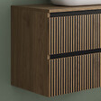 COSYNEO - Meuble de salle de bain 80cm avec plateau et vasque à poser arrondie - 2 tiroirs - sans miroir - noyer (bois foncé) - VENERIA - vignette