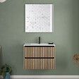COSYNEO - Meuble de salle de bain 60cm simple vasque - 2 tiroirs - roble era (chêne clair) - VENERIA - vignette