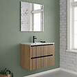 COSYNEO - Meuble de salle de bain 60cm simple vasque - 2 tiroirs - roble era (chêne clair) - VENERIA - vignette