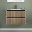 COSYNEO - Meuble de salle de bain 60cm simple vasque - 2 tiroirs - roble era (chêne clair) - VENERIA - vignette