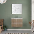 COSYNEO - Meuble de salle de bain 60cm simple vasque - 2 tiroirs - roble era (chêne clair) - VENERIA - vignette