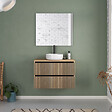 COSYNEO - Meuble de salle de bain 80cm avec plateau et vasque à poser ronde - 2 tiroirs - roble era (chêne clair) - VENERIA - vignette