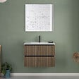 COSYNEO - Meuble de salle de bain 70cm simple vasque - 2 tiroirs - noyer (bois foncé) - VENERIA - vignette