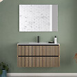 COSYNEO - Meuble de salle de bain 100cm simple vasque - 2 tiroirs - roble era (chêne clair) - VENERIA - vignette