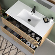 COSYNEO - Meuble de salle de bain 100cm simple vasque - 2 tiroirs - roble era (chêne clair) - VENERIA - vignette