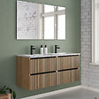 COSYNEO - Meuble de salle de bain 140cm double vasque - 4 tiroirs - roble era (chêne clair) - VENERIA - vignette