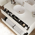 COSYNEO - Meuble de salle de bain 120cm avec plateau et vasque à poser arrondie - 3 tiroirs - blanc brillant - MAYOR - vignette