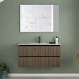 COSYNEO - Meuble de salle de bain 100cm simple vasque - 2 tiroirs - noyer (bois foncé) - VENERIA - vignette