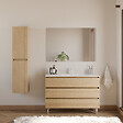COSYNEO - Meuble de salle de bain 120cm simple vasque - 3 tiroirs - nebraska (chêne clair) - MAYOR - vignette