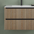 COSYNEO - Meuble de salle de bain 70cm simple vasque - 2 tiroirs - sans miroir - roble era (chêne clair) - VENERIA - vignette