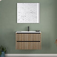 COSYNEO - Meuble de salle de bain 80cm simple vasque - 2 tiroirs - roble era (chêne clair) - VENERIA - vignette