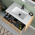 COSYNEO - Meuble de salle de bain 80cm simple vasque - 2 tiroirs - roble era (chêne clair) - VENERIA - vignette