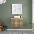 COSYNEO - Meuble de salle de bain 70cm avec plateau et vasque à poser arrondie - 2 tiroirs - roble era (chêne clair) - VENERIA - vignette