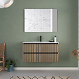 COSYNEO - Meuble de salle de bain 90cm simple vasque - 2 tiroirs - sans miroir - roble era (chêne clair) - VENERIA - vignette