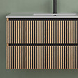 COSYNEO - Meuble de salle de bain 90cm simple vasque - 2 tiroirs - sans miroir - roble era (chêne clair) - VENERIA - vignette