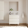 COSYNEO - Meuble de salle de bain 70cm simple vasque - 3 tiroirs - blanc brillant - MAYOR - vignette