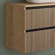 COSYNEO - Meuble de salle de bain 80cm avec plateau et vasque à poser arrondie - 2 tiroirs - sans miroir - roble era (chêne clair) - VENERIA - vignette