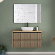 COSYNEO - Meuble de salle de bain 90cm avec plateau et vasque à poser arrondie - 2 tiroirs - roble era (chêne clair) - VENERIA - vignette