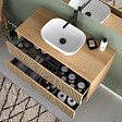 COSYNEO - Meuble de salle de bain 90cm avec plateau et vasque à poser arrondie - 2 tiroirs - roble era (chêne clair) - VENERIA - vignette