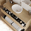 COSYNEO - Meuble de salle de bain 120cm avec plateau et vasque à poser arrondie - 3 tiroirs - nebraska (chêne clair) - MAYOR - vignette