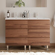 COSYNEO - Meuble de salle de bain 140cm double vasque - 6 tiroirs - noyer (bois foncé) - MAYOR - vignette