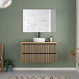 COSYNEO - Meuble de salle de bain 90cm avec plateau et vasque à poser ronde - 2 tiroirs - sans miroir - roble era (chêne clair) - VENERIA - vignette