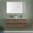 COSYNEO - Meuble de salle de bain 120cm double vasque - 4 tiroirs - noyer (bois foncé) - VENERIA - vignette