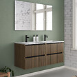 COSYNEO - Meuble de salle de bain 120cm double vasque - 4 tiroirs - noyer (bois foncé) - VENERIA - vignette