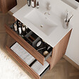 COSYNEO - Meuble de salle de bain 60cm simple vasque - 3 tiroirs - noyer (bois foncé) - MAYOR - vignette