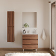COSYNEO - Meuble de salle de bain 60cm simple vasque - 3 tiroirs - noyer (bois foncé) - MAYOR - vignette