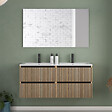 COSYNEO - Meuble de salle de bain 120cm double vasque - 4 tiroirs - roble era (chêne clair) - VENERIA - vignette