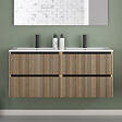 COSYNEO - Meuble de salle de bain 120cm double vasque - 4 tiroirs - roble era (chêne clair) - VENERIA - vignette