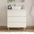 COSYNEO - Meuble de salle de bain 60cm avec plateau et vasque à poser arrondie - 3 tiroirs - blanc brillant - MAYOR - vignette