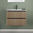 COSYNEO - Meuble de salle de bain 60cm simple vasque - 2 tiroirs - sans miroir - roble era (chêne clair) - VENERIA - vignette