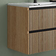 COSYNEO - Meuble de salle de bain 60cm simple vasque - 2 tiroirs - sans miroir - roble era (chêne clair) - VENERIA - vignette