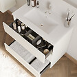COSYNEO - Meuble de salle de bain 70cm simple vasque - sans miroir - 3 tiroirs - blanc brillant - MAYOR - vignette
