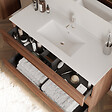 COSYNEO - Meuble de salle de bain 120cm simple vasque - 3 tiroirs - sans miroir - noyer (bois foncé) - MAYOR - vignette