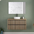 COSYNEO - Meuble de salle de bain 90cm avec plateau et vasque à poser ronde - 2 tiroirs - roble era (chêne clair) - VENERIA - vignette