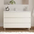 COSYNEO - Meuble de salle de bain 120cm simple vasque - 3 tiroirs - blanc brillant - MAYOR - vignette