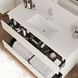 COSYNEO - Meuble de salle de bain 120cm simple vasque - 3 tiroirs - blanc brillant - MAYOR - vignette