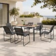 CONCEPT USINE - Salon de jardin 6 places anthracite et bois FOGGIA - vignette