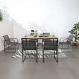 CONCEPT USINE - Salon de jardin 6 places anthracite et bois FOGGIA - vignette