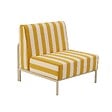 OVIALA - Chauffeuse rayé pour salon de jardin modulable en tissu jaune clair - Patio - vignette