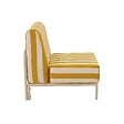 OVIALA - Chauffeuse rayé pour salon de jardin modulable en tissu jaune clair - Patio - vignette
