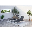 CONCEPT USINE - Lot de 2 transats et une table d'appoint noir PRATO - vignette
