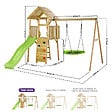 KANGUI - Aire de jeux bois, 2 balançoires, nid, toboggan, escalade, cabane WOODI - vignette