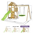 KANGUI - Aire de jeux : balançoire, nid, toboggan, escalade, bac à sable, table WOODI - vignette